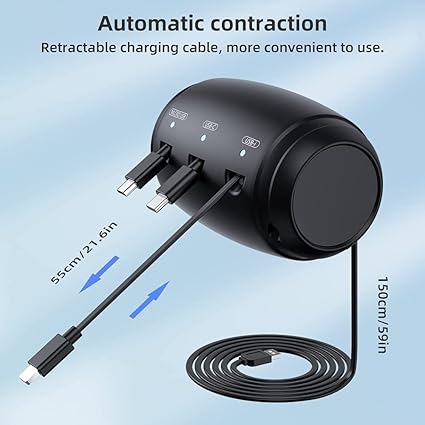 3-in-1 Retractable Backseat Car Charger