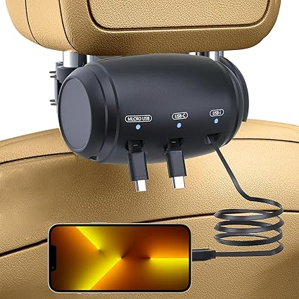 3-in-1 Retractable Backseat Car Charger