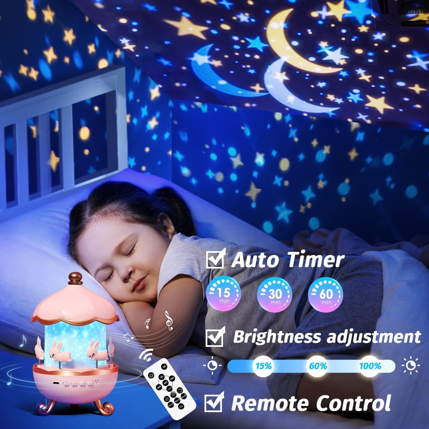 Starry Sky Projector Night Rechargeable